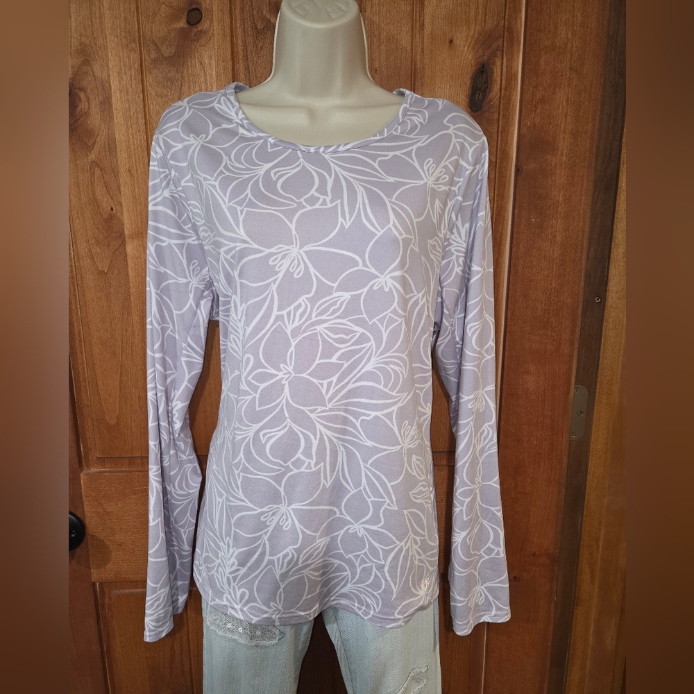 Hang Ten Floral Long Sleeve‎ Top - Lavender